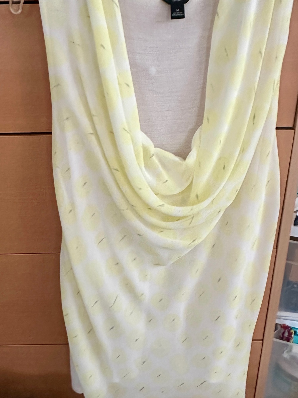 Ann Taylor Pale Yellow Draped Cowl Neck Camisole
